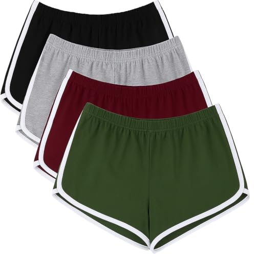 Catálogo para Comprar On-line Pantalones cortos para Mujer Top 10. 49 Hekyip Paquete de 4 Pantalones Cortos Deportivos de algodón para Mujer, para Yoga, Baile, Ciclismo, Senderismo y Verano (MX/US, Alfa, X-Grande, Regular, Regular,...