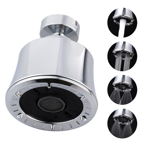 Kitchen Sink Faucet Head 4-Mode, 360° Swivel Faucet Aerator Adapter, Chrome
