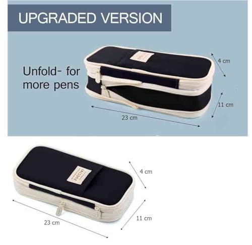 Image of INOVERA (LABEL) Pencil Pouch for Boys, Girls - School College Students Stationery Pen Holder Pouches (Black)