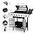 4-Burner Propane Gas BBQ Grill with Stainless Steel Upper Lid, 46790 BTUs Output Outdoor Grill with Warming Rack for Patio Garden Barbecue Grilling, Black & Silver (4-Burner 46790 BTU)