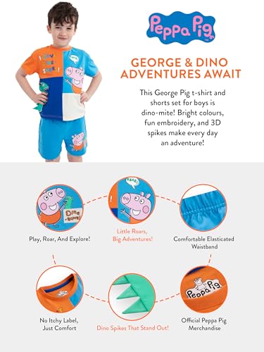 Image of Peppa Pig Shirt And Shorts | Boys Shirt Outfit Set | Cotton Tshirt and Shorts For Boys | Summer Sets For Kids