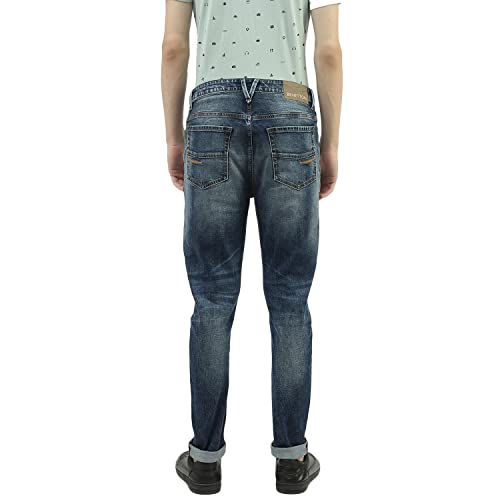 Image of UNITED COLORS OF BENETTON Men's Mid Rise Carrot Fit Jeans