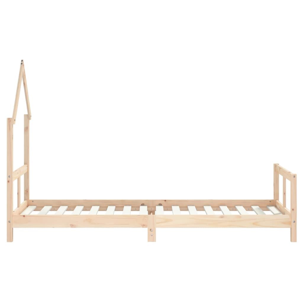 Kinderbett 80x200 cm Massivholz Kiefer Hausform rustikal, geeignet für Kinder ab 4 Jahren, mit Lattenrost, stabile Bauweise, ideal für Schlafzimmer, kreative Spielmöglichkeiten