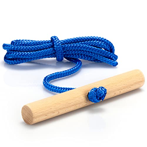 com-four® Premium Schlittenleine mit Holzgriff,...