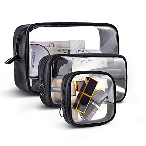 Transparente Tragetaschen, große transparente Kulturbeutel mit Griffen und verstellbarem Schultergurt, wasserdichte Make-up-Tasche für Männer, Frauen und Kinder Cover