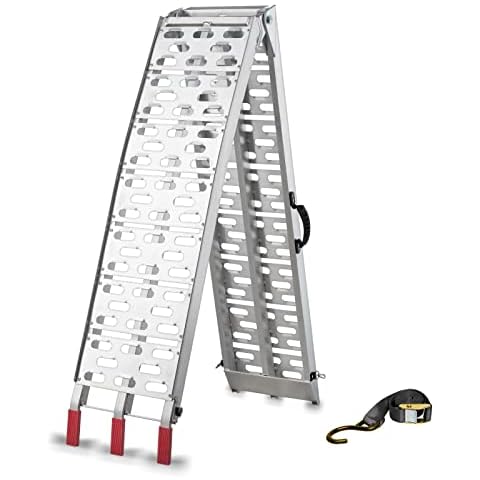 Foldable Loading Ramp, gardhom 228x30.5cm ATV Motorcycles Loading Ramp with 340KG/Pack Loading Capacity, Portable Aluminum Ramps with Rubber Tipped Fingers for ATV UTV Trucks Cover