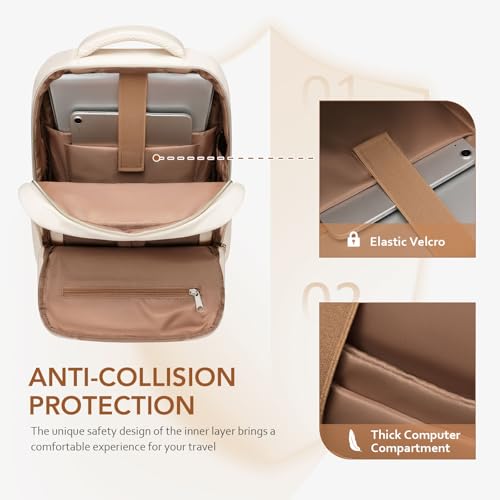 Mochila para portátil MDODO beige 15.6 pulg miniatura 4