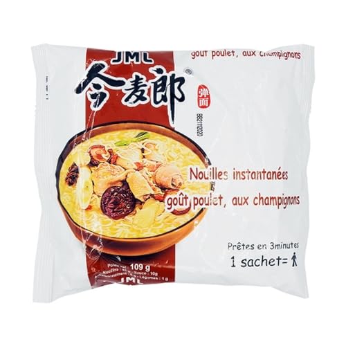 Nouilles instantanées poulet champignons de 109g en lot économique de 24 sachets