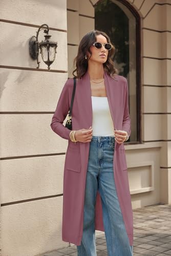 Image of GRACE KARIN Essential Solid Open Front Maxi Long Knitted Cardigan Sweater for Women