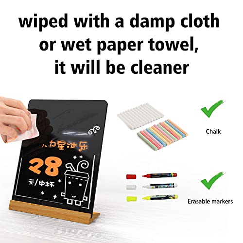 Newnewshow 8.7X12 Inch Tabletop Chalkboard With Wood Holder, Store Signs Chalkboard Menu Chalkboard Stand, Message Board, Bar And Special Event Decorations, Double-Sided Painting #TOP5