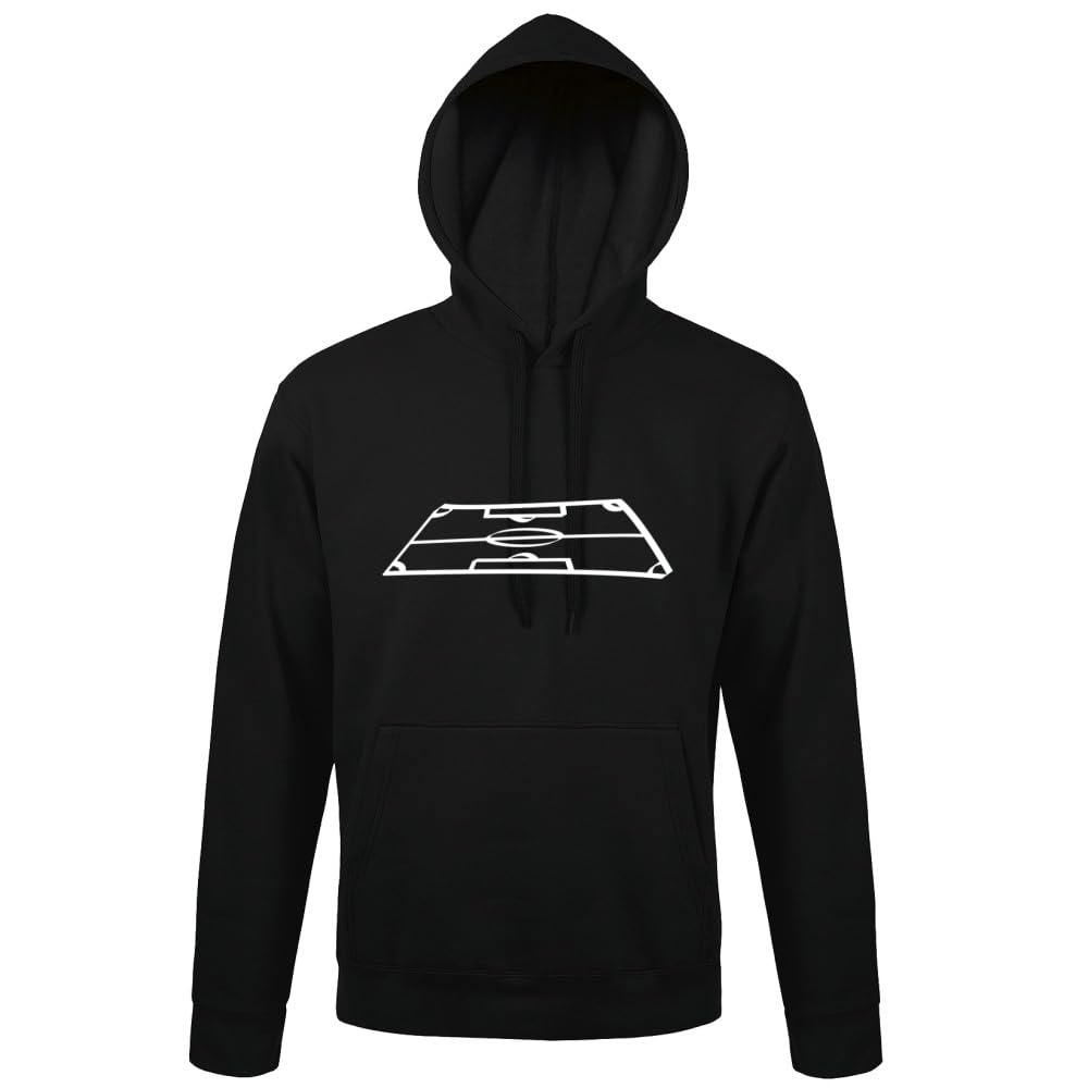 Piłka nożna 3D męska bluza z kapturem, czarny, 4XL