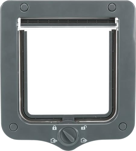 TRIXIE Sportello a 4 vie, impermeabile e silenzioso, 20 x 22 cm, colore: grigio