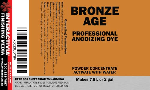 Professional Aluminum Anodizing Pigment Dyes | Bronze | Light To Rich Bronze | Powder Concentrate Makes 7.6 Liters Or 2 Gallons #TOP1
