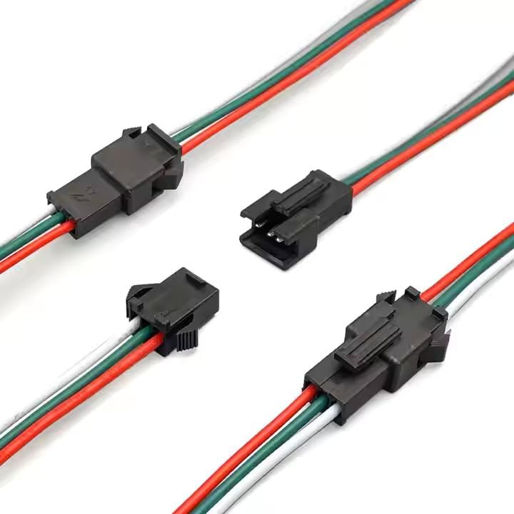 Image of 10 PAIRS JST SM 3 Pin Plug Male and Female Connector Adapter with Electrical Cable Wire for LED Light