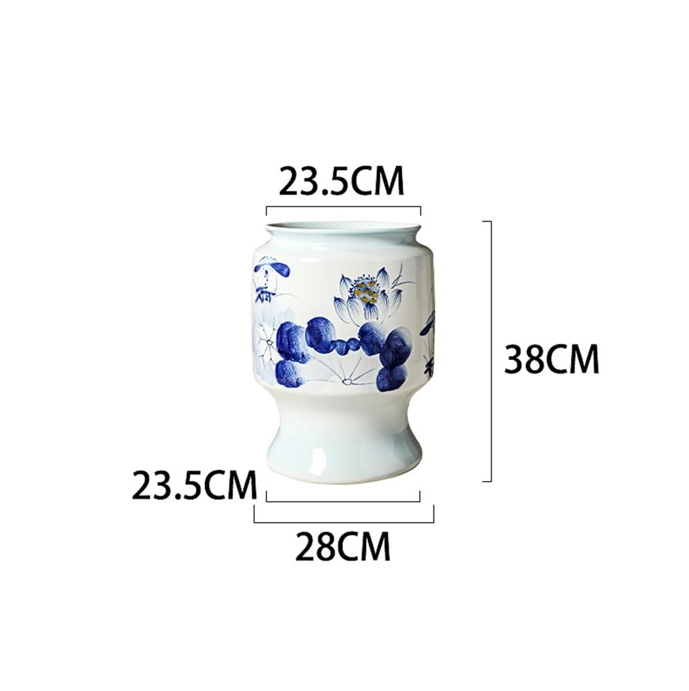 macetas para plantas Doniczka ceramiczna Jingdezhen High Temperature Ceramic Flowerpot z wysokimi nóżkami, niebiesko-biała, ręcznie malowana doniczka dla Domu Ogrodowego
