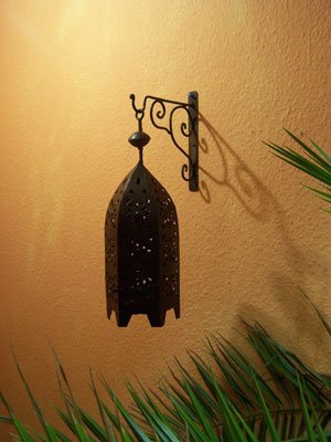 Orientalische Laterne aus Metall Schwarz Sliman 43cm groß | Marokkanische Gartenlaterne für draußen, Innen als… – Bild 6