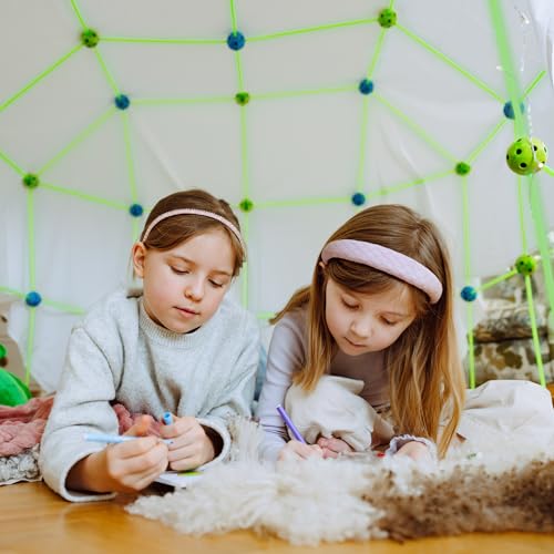 Playvibe PV1018 130 Pcs Glow In The Dark Kids Fort Building Kit thumb #3