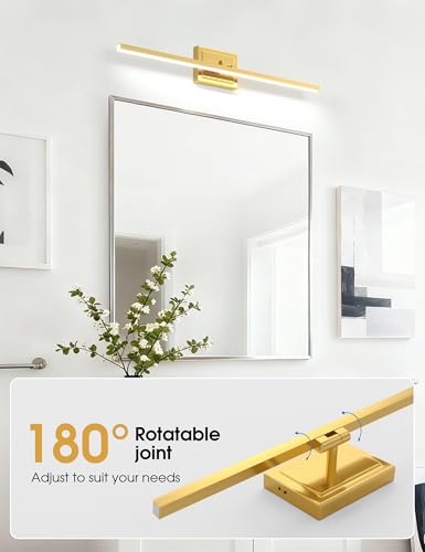 Image of VOLISUN Bathroom Vanity Light 31.5 inch, 18W Dimmable 5CCT Led Bathroom Light Fixture Over Mirror, Gold Bar Vanity Light for Bathrooms-ETL Certificated