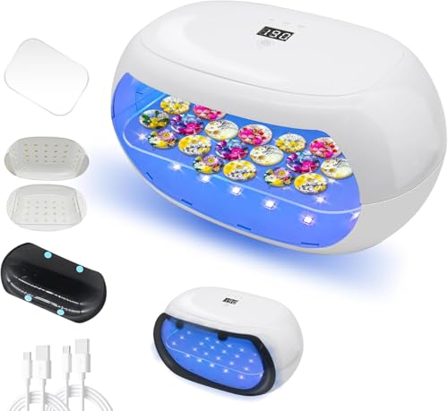 Amlope Lámpara de Resina UV de Doble Cara Lámparas de Curado de Resina Lámparas UV de para Curado Rápido con Pantalla LED Lámpara para Bricolaje, Moldes (Stil 2)