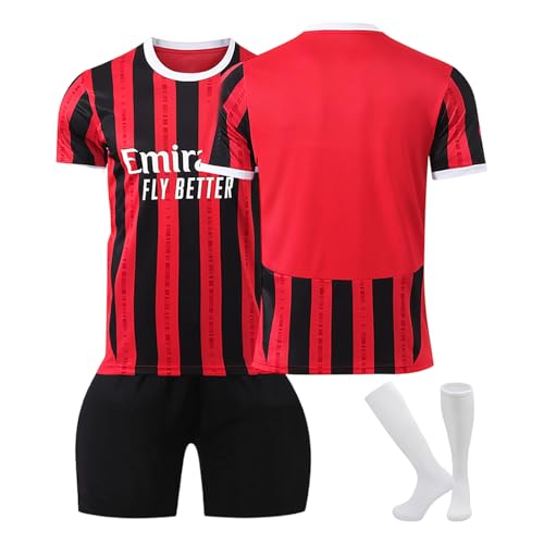 Camiseta Fútbol Milan Personalizadas para Hombres y Niño, equipación Fútbol DIY Nombre y Número con Conjunto Top Pantalón Corto y Calcetines Regalo de Fútbol
