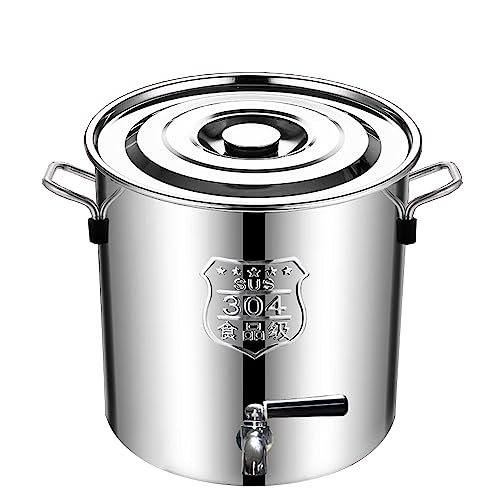 Catálogo de Ollas para cerveza los mejores 10. 46 ASSYA Barril del acero inoxidable de la olla de sopa SUS304 con la tapa que cuelga, manija, tipo del interruptor grifo, olla de cocina, durable, cubo del té, capacidad 5-65L,30L