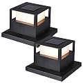 MAGGIFT 2 Pack Solar Post Lights, 20 Lumen Outdoor Warm White High Brightness SMD LED Lighting Solar Powered Cap Light, Fits 4x4, 5x5 or 6x6 Wooden Posts, Waterproof for Yard Fence Deck or Patio