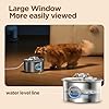 Stainless Steel Cat Water Fountain: 88oz/2.6L Ultra Quiet Pet Fountain with Flower Kitty Spout & LED Blue Light Water Dispenser with Water Level Window for Cats/Dogs Indoor (Silver) - IHOUONE #5