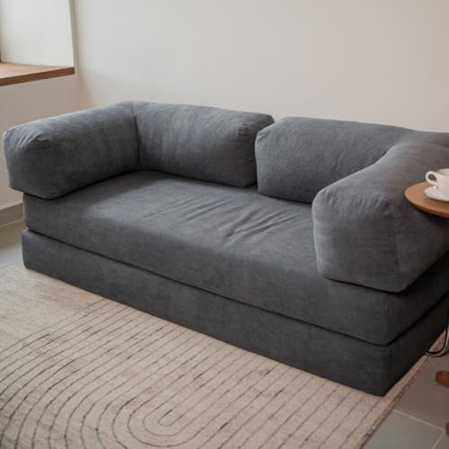 Sofa Cama Flowin Modular Cotelê retrátil Cinza Vai Na Caixa Inflow