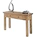 FineBuy Konsolentisch Massivholz Akazie Konsole mit 2 Schubladen Schreibtisch 110 x 40 cm Landhaus-Stil Sideboard Modern Massiv dunkel-braun Echt-Holz Natur Anrichte Konsole Sekretär Tisch Flur