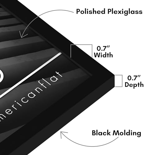Americanflat 27x38 Poster Frame with Polished Plexiglass - Streamline Collection - Thin Border Picture Frame for Wall Display - Hanging Hardware Included - Black