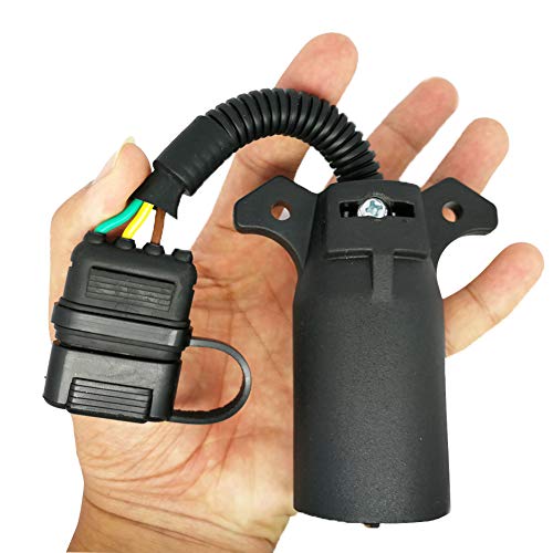 New Sun 7 Way Rv To 4 Way Flat Trailer Connector Single-Function Wiring Adapters #TOP1