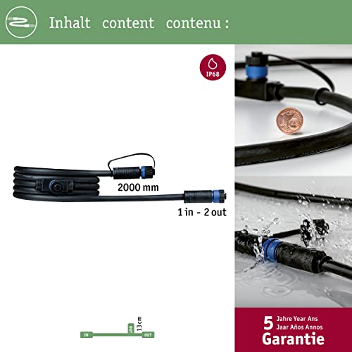 Paulmann Beleuchtungssystem Plug&Shine Verbindungskabel 200 cm 93926 Schwarz 24 V
