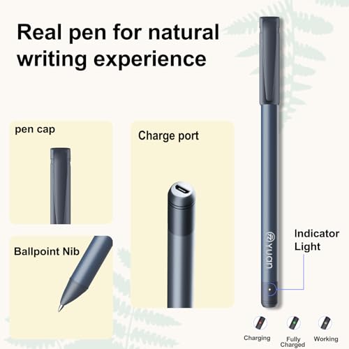 Smart Pen with Real Paper Notebook, Digital Pen for Note Taking, Smart Writing Set, Write on Real Paper with Digital Processing, Smart Digital Notebook as Christmas Gifts, Navy, Storing,Sharing Paper Notes via APP for Android/IOS