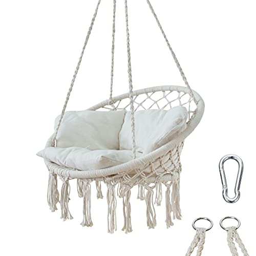 yourGEAR Boracay - Hängesessel mit Sitz-Polster in Grau oder Beige - max...