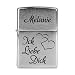 Produktbild Zippo Benzinfeuerzeug Brushed Chrome individuelle Gravur von PauleBlack windfestes Sturmfeuerzeug Original - Ich Liebe Dich