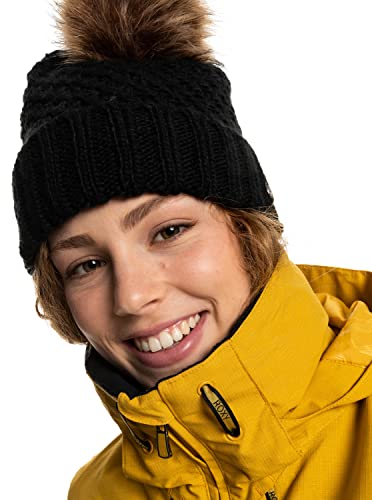 Bonnet Roxy Blizzard Beanie pour femme, tricot d'hiver chaud et bandeau polaire intégré