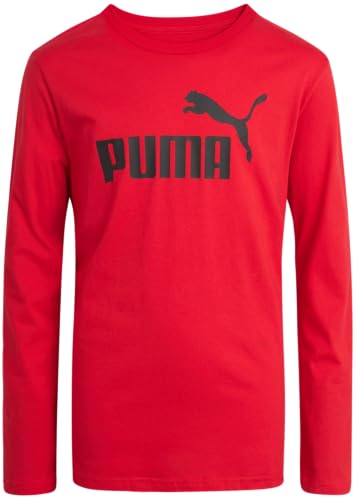 PUMA Boys Long Sleeve Shirts - Breathable Athletic Crewneck Long Sleeve Shirts for Boys - Casual Top Tees (Sizes S-XL)
