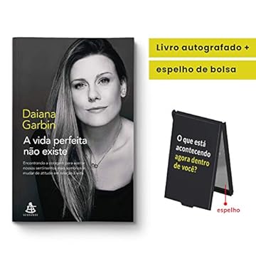 Capa do livro A vida perfeita não existe. Livro autografado + espelho de bolsa