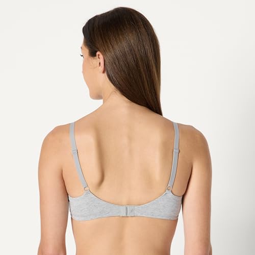 Image of Amazon Essentials Women's Cotton Jersey Lined Wired Plunge Push-Up Bra, Pack of 2