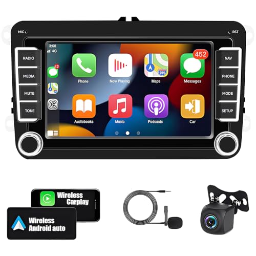 4 Core 4+64G Android 15 Car Stereo for VW Seat Golf Passat Jetta, 7