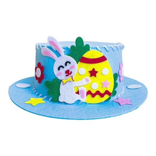 BOGCLEE Capô de Páscoa, faça o seu próprio gorro de Páscoa, decoração de capuz para meninas e meninos, azul