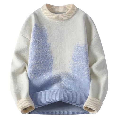 Pull en tricot de qualité supérieure col rond élégant mode homme