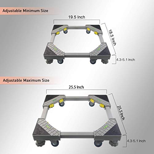 image for Allesin Furniture Dolly Rollers Adjustable Movable Base with 4 Rubber 