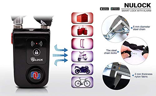 Smart Bike Cable Lock/Bicycle Lock Bluetooth App Controlled Nulock,Bike Alarm Lock 110Db,71 Inch Long Braided Steel Cable Lock Anti Theft,Waterproof Bike Alarmed Lock For Scooter/Motorcycle/Gate #TOP1