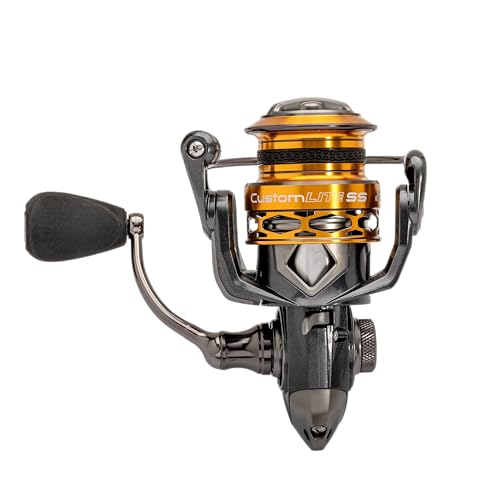 Image of Lew's Custom Lite 200 SS Spinning Fishing Reel, Size 200 Reel, 10+1 Bearings, 6.2:1 Gear Ratio, Tanso Tech Frame, Shallow Spool, Aluminum Speed Gears, Hybrid Carbon Drag, Reversible Retrieve, Gray
