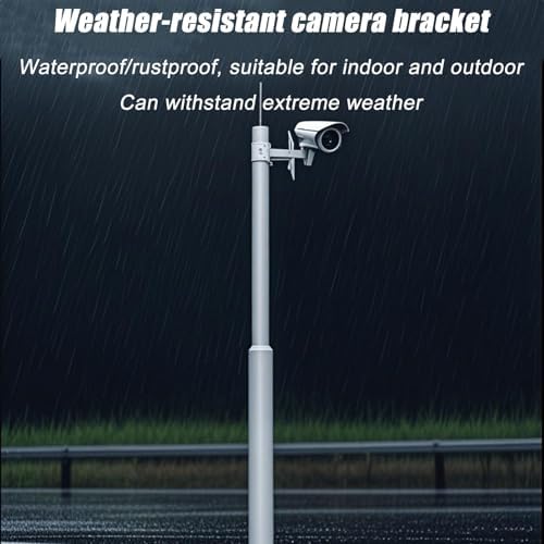 Adjustable Outdoor Security Camera Mounting Bracket Extender Pole - Durable Weatherproof Metal Ground Stand for Enhanced Stability & Coverage of Surveillance Cameras