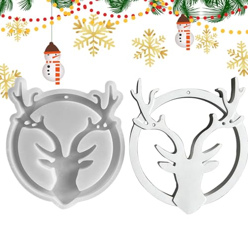 Molde de silicona de alce, forma de alce de Navidad, molde de silicona | Forma de ciervo | Forma de ciervo, colgante de alce de Navidad, moldes de Navidad para velas de aromaterapia, decoración del