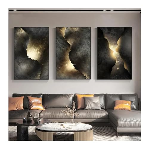 Art abstrait moderne dore peinture sur toile decorative pour grand salon