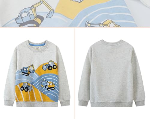 Boys Sweatshirts Casual Sweatshirts Cotton Sweatshirts Long Sleeve T-shirts Crew Neck Cartoon Tops for Boys-294