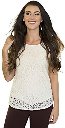 Mikarose Lace Modest Top In Cream - L